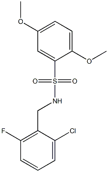 N1-(2-chloro-6-fluorobenzyl)-2,5-dimethoxybenzene-1-sulfonamide Struktur