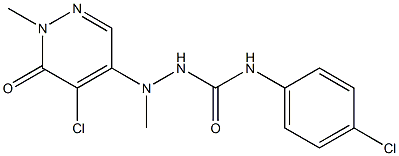 N1-(4-chlorophenyl)-2-(5-chloro-1-methyl-6-oxo-1,6-dihydropyridazin-4-yl)-2-methylhydrazine-1-carboxamide Struktur