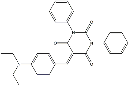 5-[4-(diethylamino)benzylidene]-1,3-diphenylhexahydropyrimidine-2,4,6-trione Struktur