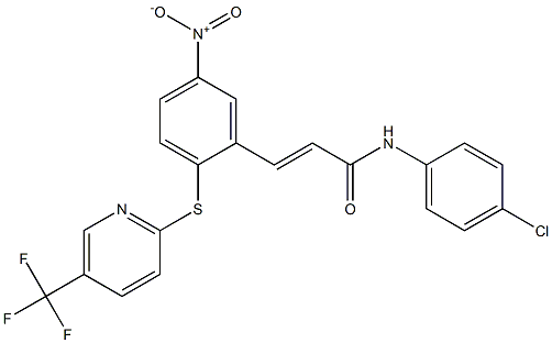 N1-(4-chlorophenyl)-3-(5-nitro-2-{[5-(trifluoromethyl)-2-pyridyl]thio}phenyl)acrylamide Struktur