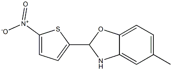 5-methyl-2-(5-nitro-2-thienyl)-2,3-dihydro-1,3-benzoxazole Struktur