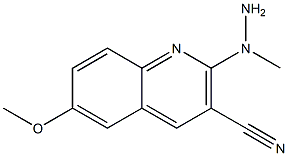 2-(1-methylhydrazinyl)-6-methoxyquinoline-3-carbonitrile Struktur