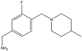 {3-fluoro-4-[(4-methylpiperidin-1-yl)methyl]phenyl}methanamine Struktur