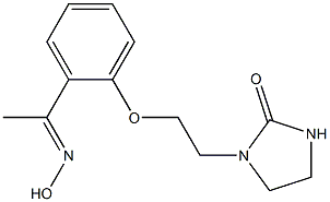 1-(2-{2-[1-(hydroxyimino)ethyl]phenoxy}ethyl)imidazolidin-2-one Struktur