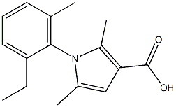 1-(2-ethyl-6-methylphenyl)-2,5-dimethyl-1H-pyrrole-3-carboxylic acid Struktur