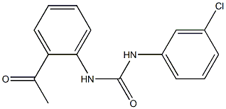 1-(3-chlorophenyl)-3-(2-acetylphenyl)urea Struktur