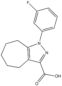 1-(3-fluorophenyl)-1,4,5,6,7,8-hexahydrocyclohepta[c]pyrazole-3-carboxylic acid Struktur