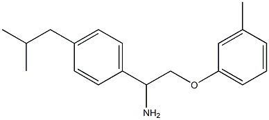 1-[1-amino-2-(3-methylphenoxy)ethyl]-4-(2-methylpropyl)benzene Struktur