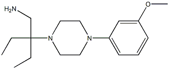 1-[3-(aminomethyl)pentan-3-yl]-4-(3-methoxyphenyl)piperazine Struktur