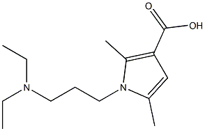 1-[3-(diethylamino)propyl]-2,5-dimethyl-1H-pyrrole-3-carboxylic acid Struktur