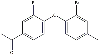 1-[4-(2-bromo-4-methylphenoxy)-3-fluorophenyl]ethan-1-one Struktur