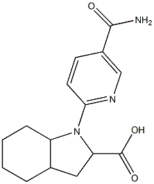 1-[5-(aminocarbonyl)pyridin-2-yl]octahydro-1H-indole-2-carboxylic acid Struktur