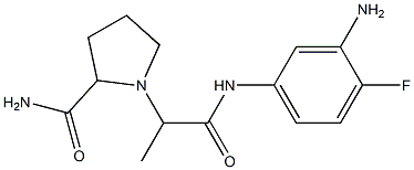 1-{1-[(3-amino-4-fluorophenyl)carbamoyl]ethyl}pyrrolidine-2-carboxamide Struktur