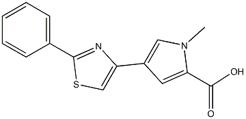 1-methyl-4-(2-phenyl-1,3-thiazol-4-yl)-1H-pyrrole-2-carboxylic acid Struktur