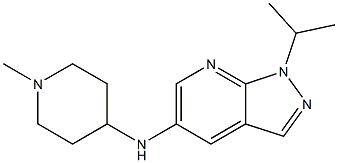 1-methyl-N-[1-(propan-2-yl)-1H-pyrazolo[3,4-b]pyridin-5-yl]piperidin-4-amine Struktur