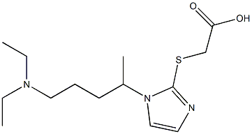 2-({1-[4-(diethylamino)-1-methylbutyl]-1H-imidazol-2-yl}sulfanyl)acetic acid Struktur