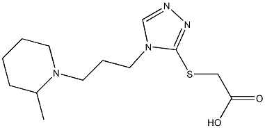 2-({4-[3-(2-methylpiperidin-1-yl)propyl]-4H-1,2,4-triazol-3-yl}sulfanyl)acetic acid Struktur