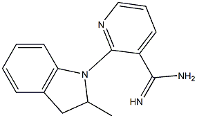 2-(2-methyl-2,3-dihydro-1H-indol-1-yl)pyridine-3-carboximidamide Struktur