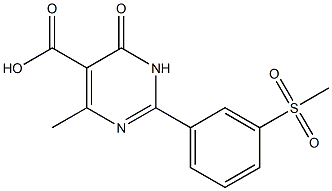 2-(3-methanesulfonylphenyl)-4-methyl-6-oxo-1,6-dihydropyrimidine-5-carboxylic acid Struktur