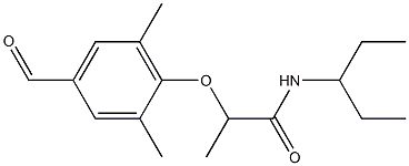 2-(4-formyl-2,6-dimethylphenoxy)-N-(pentan-3-yl)propanamide Struktur