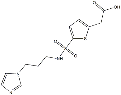 2-(5-{[3-(1H-imidazol-1-yl)propyl]sulfamoyl}thiophen-2-yl)acetic acid Struktur