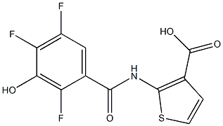 2-[(2,4,5-trifluoro-3-hydroxybenzene)amido]thiophene-3-carboxylic acid Struktur