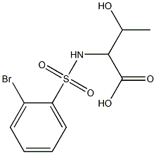 2-[(2-bromobenzene)sulfonamido]-3-hydroxybutanoic acid Struktur