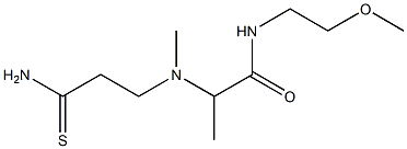 2-[(2-carbamothioylethyl)(methyl)amino]-N-(2-methoxyethyl)propanamide Struktur