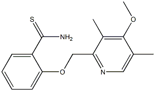 2-[(4-methoxy-3,5-dimethylpyridin-2-yl)methoxy]benzene-1-carbothioamide Struktur