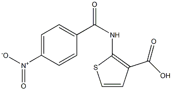 2-[(4-nitrobenzoyl)amino]thiophene-3-carboxylic acid Struktur