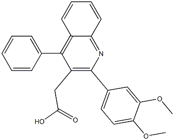 2-[2-(3,4-dimethoxyphenyl)-4-phenylquinolin-3-yl]acetic acid Struktur