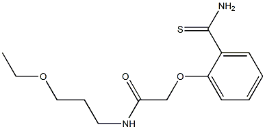 2-[2-(aminocarbonothioyl)phenoxy]-N-(3-ethoxypropyl)acetamide Struktur