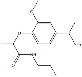 2-[4-(1-aminoethyl)-2-methoxyphenoxy]-N-propylpropanamide Struktur