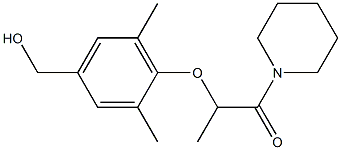 2-[4-(hydroxymethyl)-2,6-dimethylphenoxy]-1-(piperidin-1-yl)propan-1-one Struktur