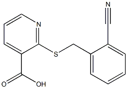 2-{[(2-cyanophenyl)methyl]sulfanyl}pyridine-3-carboxylic acid Struktur