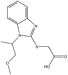 2-{[1-(1-methoxypropan-2-yl)-1H-1,3-benzodiazol-2-yl]sulfanyl}acetic acid Struktur