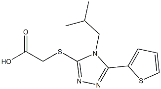 2-{[4-(2-methylpropyl)-5-(thiophen-2-yl)-4H-1,2,4-triazol-3-yl]sulfanyl}acetic acid Struktur