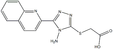 2-{[4-amino-5-(quinolin-2-yl)-4H-1,2,4-triazol-3-yl]sulfanyl}acetic acid Struktur