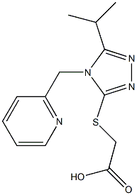 2-{[5-(propan-2-yl)-4-(pyridin-2-ylmethyl)-4H-1,2,4-triazol-3-yl]sulfanyl}acetic acid Struktur