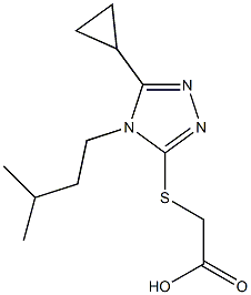 2-{[5-cyclopropyl-4-(3-methylbutyl)-4H-1,2,4-triazol-3-yl]sulfanyl}acetic acid Struktur