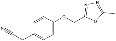 2-{4-[(5-methyl-1,3,4-oxadiazol-2-yl)methoxy]phenyl}acetonitrile Struktur