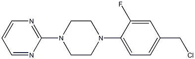 2-{4-[4-(chloromethyl)-2-fluorophenyl]piperazin-1-yl}pyrimidine Struktur