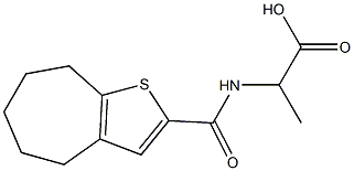 2-{4H,5H,6H,7H,8H-cyclohepta[b]thiophen-2-ylformamido}propanoic acid Struktur