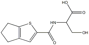 2-{4H,5H,6H-cyclopenta[b]thiophen-2-ylformamido}-3-hydroxypropanoic acid Struktur