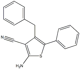 2-amino-4-benzyl-5-phenylthiophene-3-carbonitrile Struktur