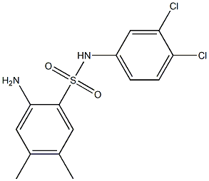 2-amino-N-(3,4-dichlorophenyl)-4,5-dimethylbenzene-1-sulfonamide Struktur