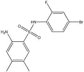 2-amino-N-(4-bromo-2-fluorophenyl)-4,5-dimethylbenzene-1-sulfonamide Struktur