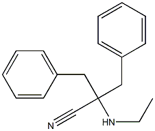 2-benzyl-2-(ethylamino)-3-phenylpropanenitrile Struktur