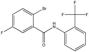 2-bromo-5-fluoro-N-[2-(trifluoromethyl)phenyl]benzamide Struktur