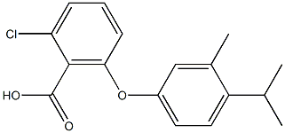 2-chloro-6-[3-methyl-4-(propan-2-yl)phenoxy]benzoic acid Struktur